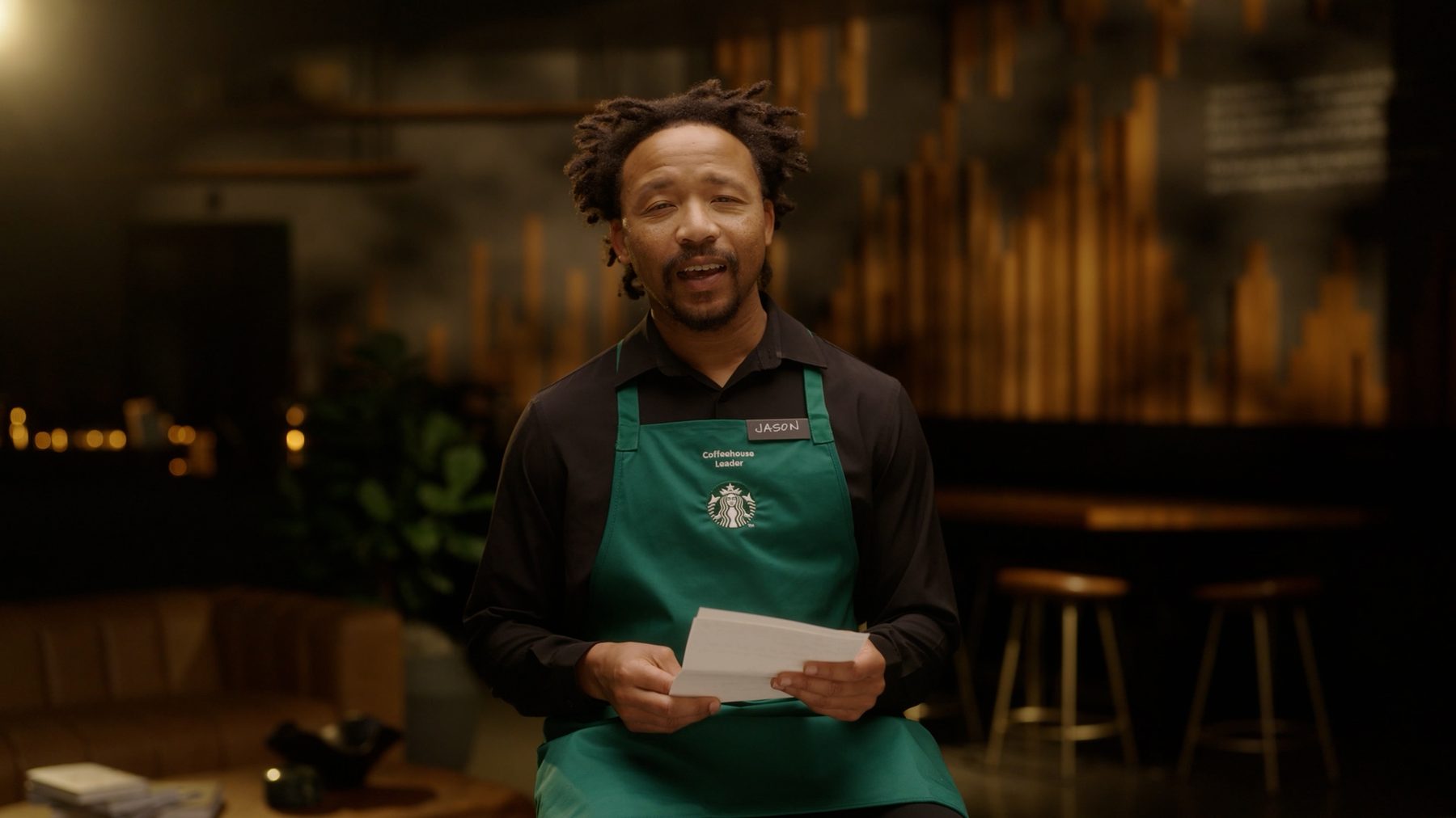 Starbucks partners on set for a branded documentary